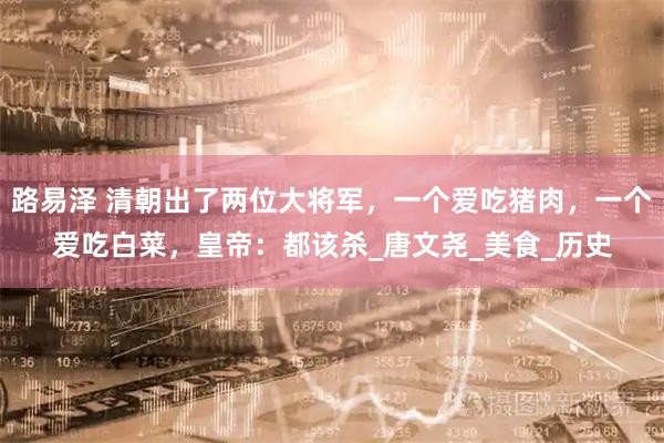 路易泽 清朝出了两位大将军，一个爱吃猪肉，一个爱吃白菜，皇帝：都该杀_唐文尧_美食_历史