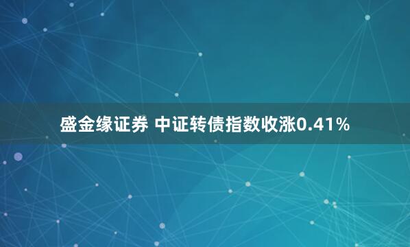 盛金缘证券 中证转债指数收涨0.41%